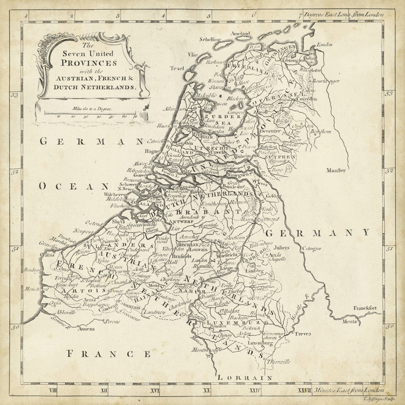 Map Of Netherlands - Wrapped Canvas Print, 30cm H x 30cm W x 3.8cm D