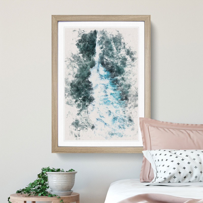 The Middle of the Wave - Picture Frame Graphic Art, 33cm H x 24cm W x 2cm D, Oak Framed