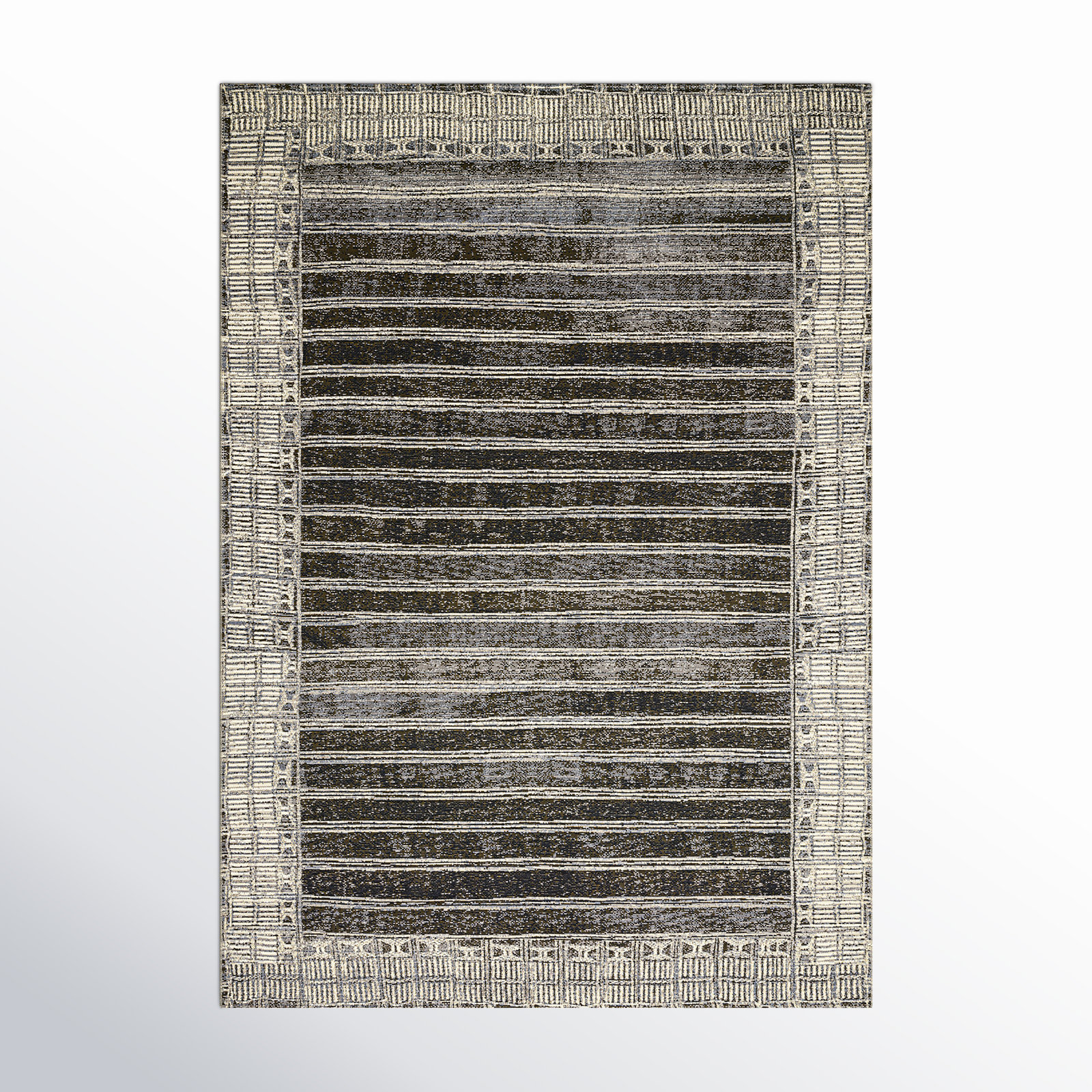 Boden Charcoal Ivory Striped Outdoor Rug, Rectangle 10'6" x 13'9"