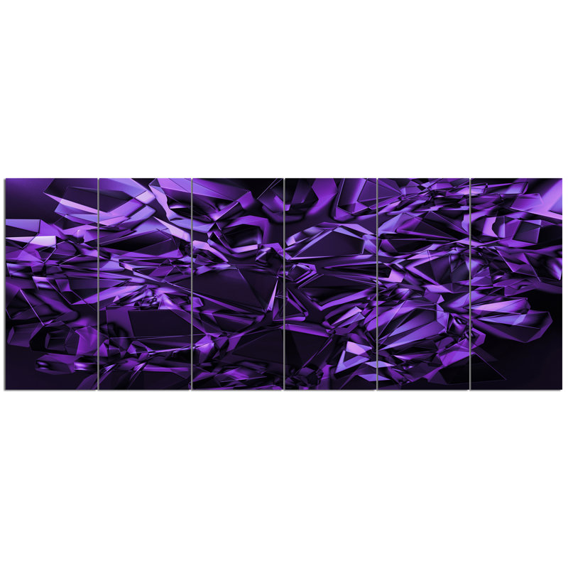 « mauve crystal texture design », ensemble de 6 reproductions d’impressions sur toiles