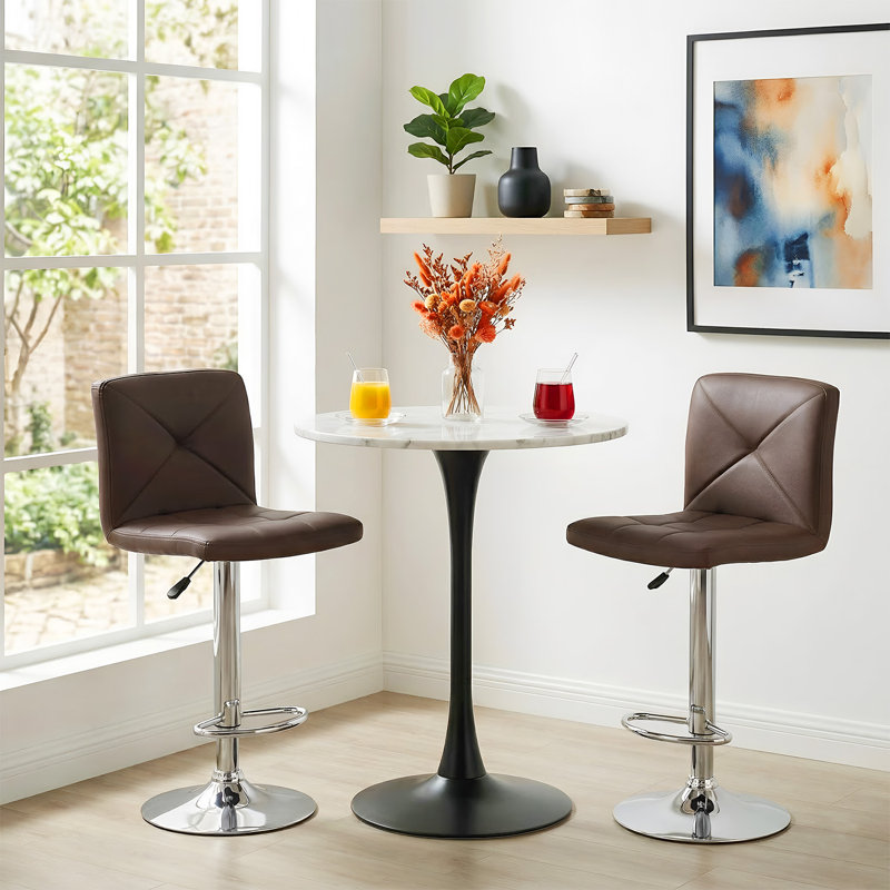 Tabouret pivotant à hauteur réglable, Brun