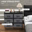 Fabric Storage Dresser, 6 Drawer Industrial Cabinet with Wood-Effect Top for Hallway Bedroom-1006538029