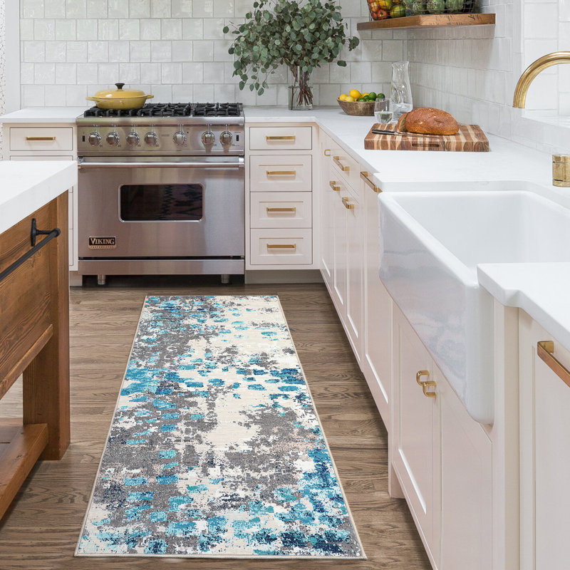 Zielle Washable Abstract Indoor Rug, Runner 2' x 6'