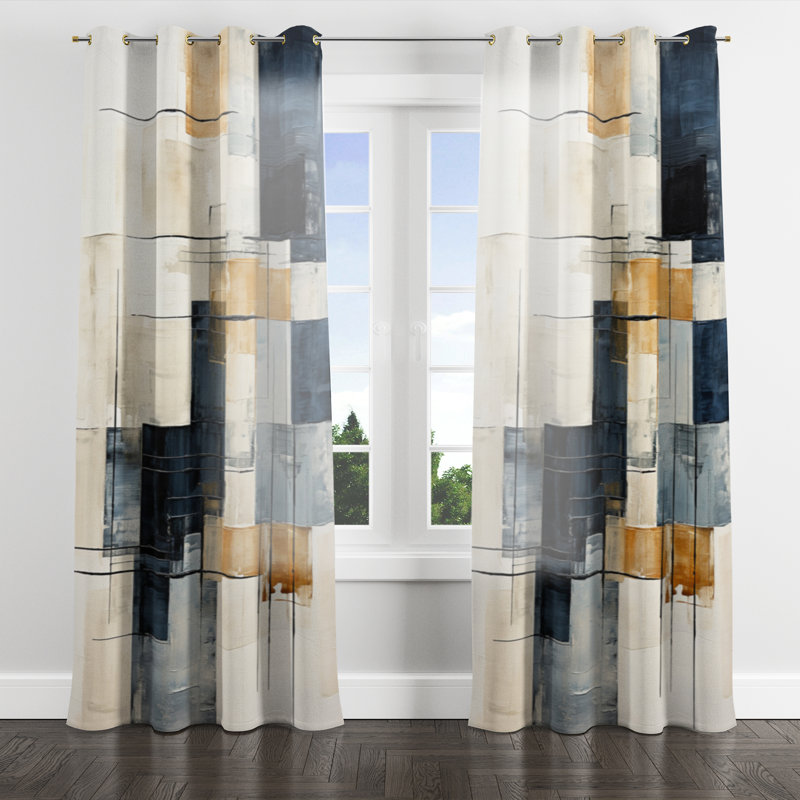 Aumbre - Modern Grommet Curtain - Velvet Room Darkening - 1 Panel, 52" W x 90" L, Golden Grommets