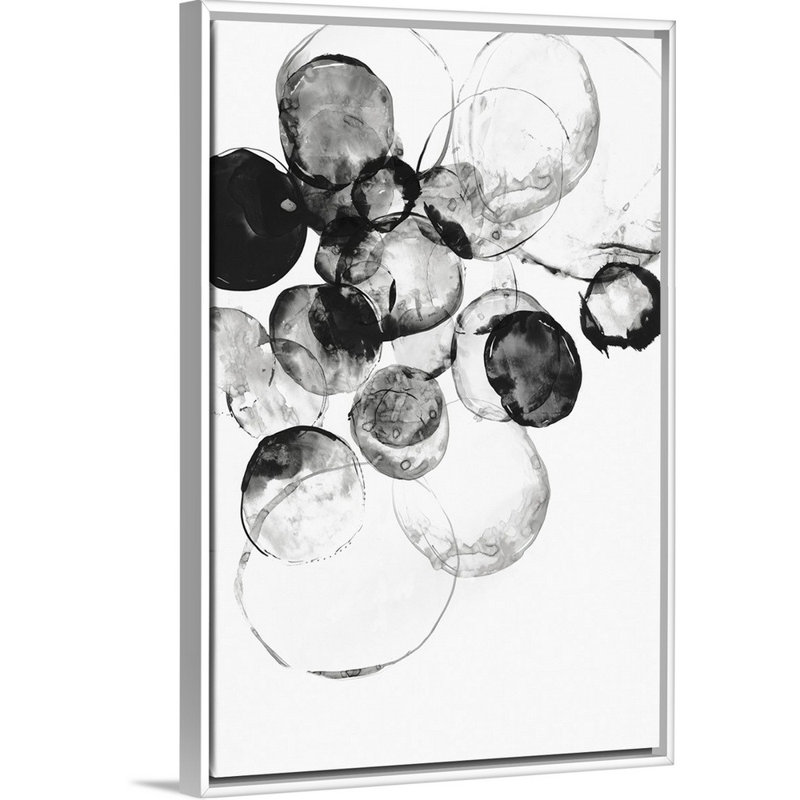 "Bagues noires I", reproduction d’art sur toile, H 20 po x l 14 po x P 1,75 po, Cadre blanc