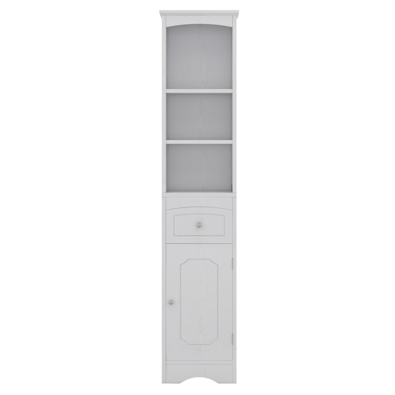 Tall Bathroom Cabinet, Freestanding Bathroom Storage Cabinet With A Drawer, Adjustable Shelves, Open Compartment, For Small Spaces