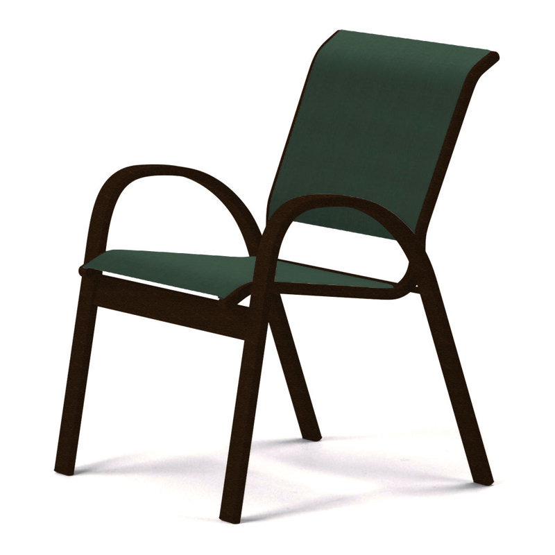 Aruba 1 Outdoor Dining Armchair, Forest Forest Green 22D Sunbrella®, Textured Graphite