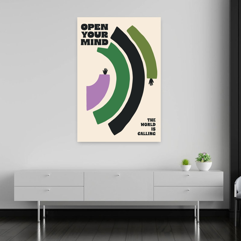 «Open Your Mind», impression murale abstraite audacieuse minimaliste, H 60 po x l 40 po