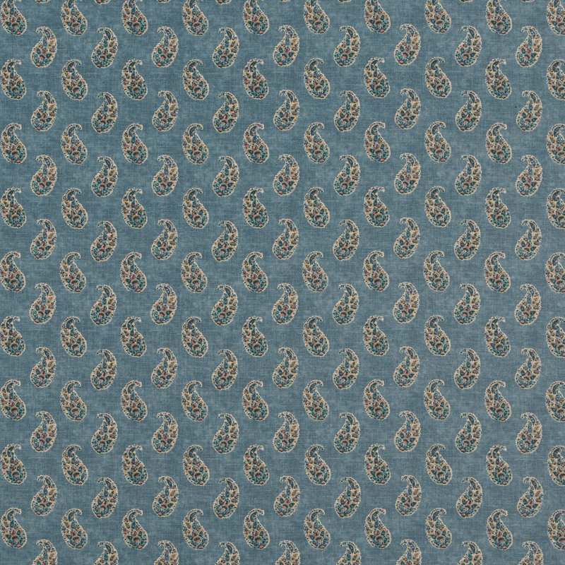 Caspian Patola Paisley Performance Fabric, Blue
