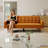PU Futon Sofa Couch For Living Room Convertible Faux Leather Upholstered Futon Sleeper Sofa Bed Channel Tufted Bedroom Futons With Solid Wood Legs For Small Spaces-194613620