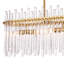 Lustre linéaire en laiton 45 po avec tiges en verre texturé faites à la main