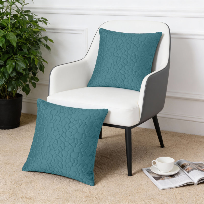 Luxury Pebble Cushion Cover- (Pack of 2), Teal