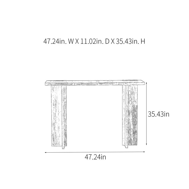 Console rétro minimaliste, H 35,43 po x l 47,24 po x P 11,02 po