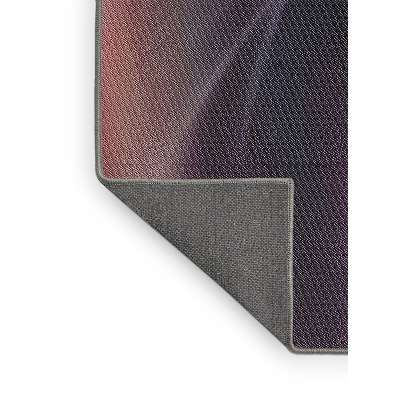Tapis rose/bleu à motifs, Rectangle 5 pi x 7 pi