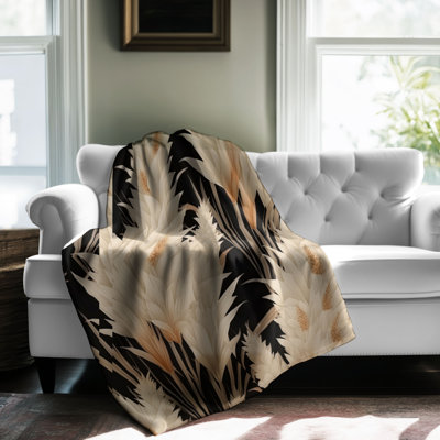 Whispering Plumes - 1 Piece Premium Sherpa Blanket Throw Blanket