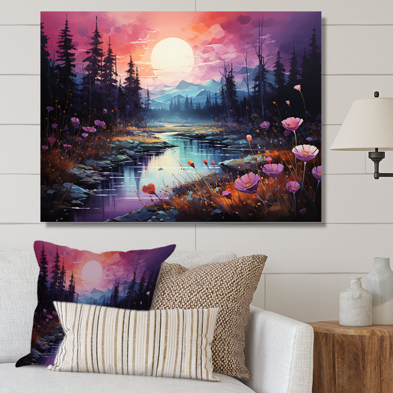 Art mural Northern Lights, H 44 po x l 34 po x P 1,5 po, Toile tendue