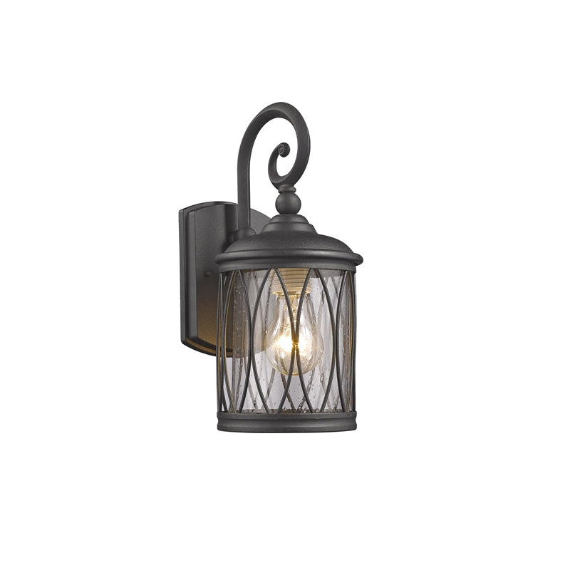 DindanTransitional 1 Light Black Outdoor Wall Sconce 13"H