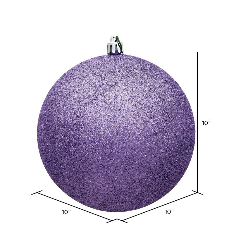 Ornement boule des Fêtes, Lavande, H 10 po x l 10 po x P 10 po