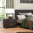 Dark Brown PVC 2-Drawer Nightstand, 1pc Contemporary Design with Silver Tone Bar Pulls & Faux Leather Upholstery