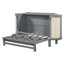 Lit double gris avec rangement dissimulé et look contemporain. Matelas pliable pour optimiser l'espace. Décoration tendance. Tablettes latérales intégrées. Et Scratch - Surface. Sélectionnez Blanc ou gris. L 76,4 po x