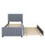 Lit plateforme simple avec revêtement en velours de luxe et lit gigogne compact-1202514682