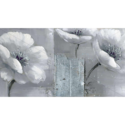 Gray & White Flowers Gaming Mat | Floral Home Decor