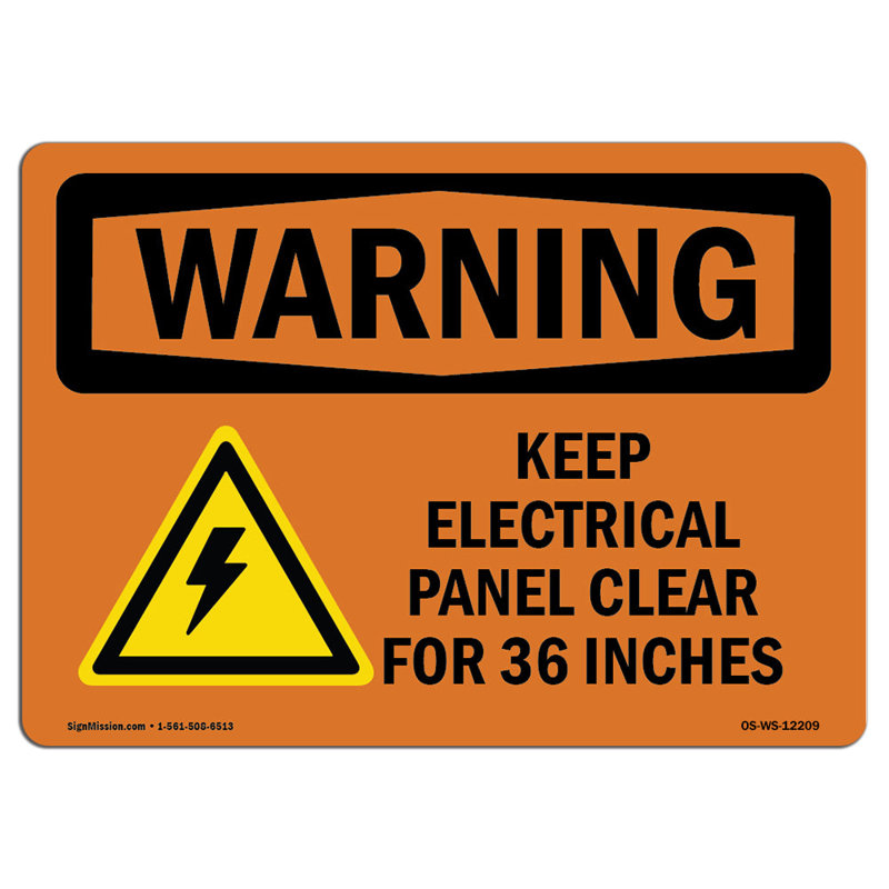 Panneau électrique Keep Keep Clear avec symbole en aluminium 12 x 18, H 12 po x l 18 po x P 0,1 po