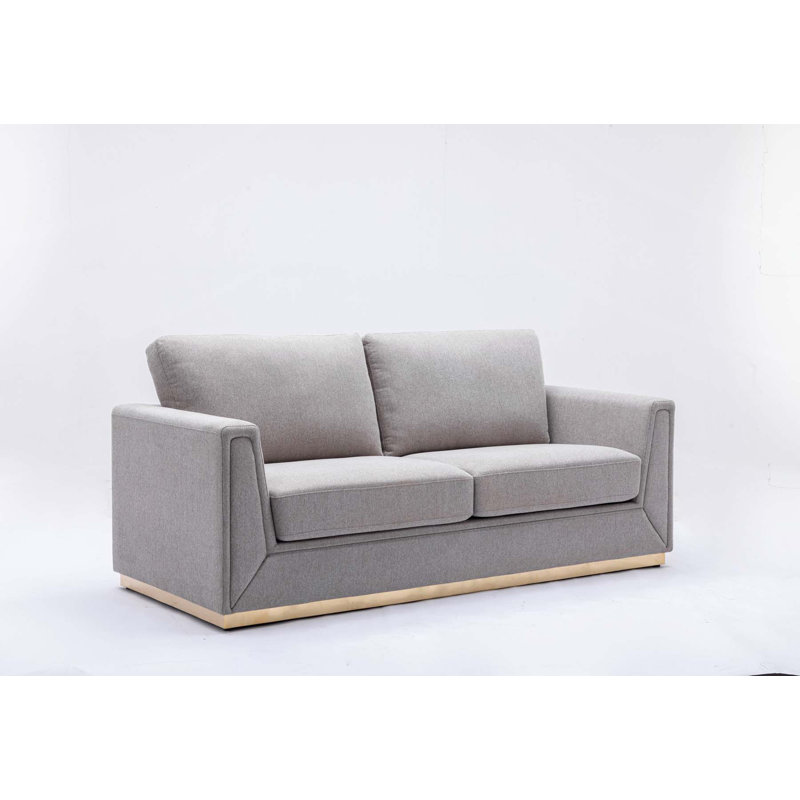 Canapé confortable en lin pour divers espaces avec une fabrication robuste