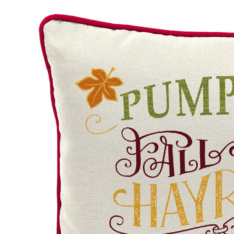 16" x 16" Outdoor Throw Pillow with Welt, Harvest Blessings
