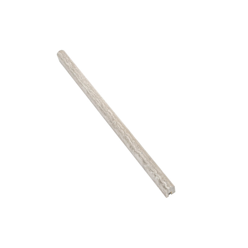 12 x 0.6 Wooden Marble Round Tile Trim, Gray