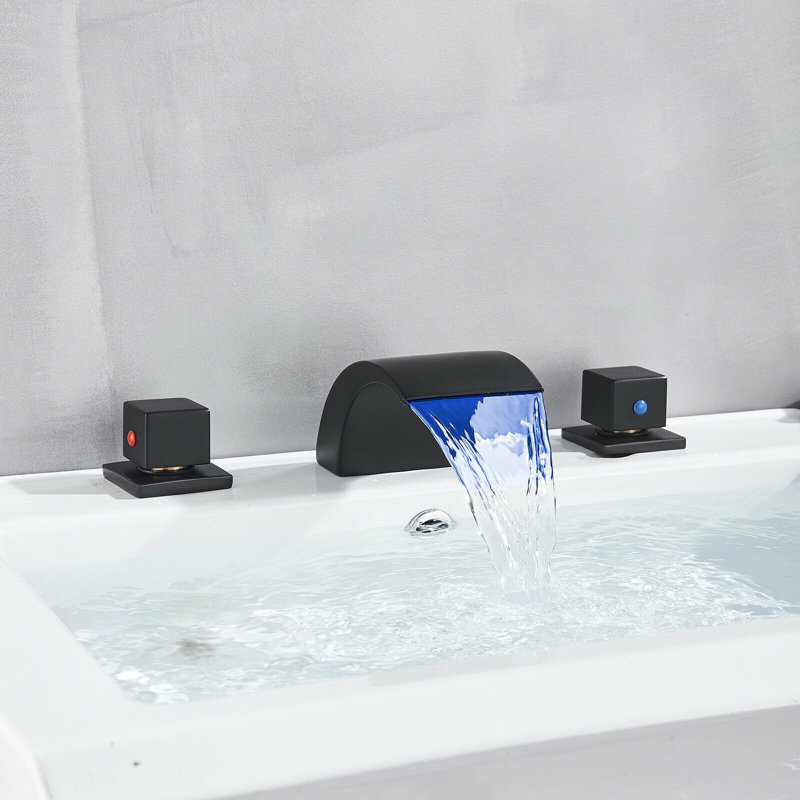 Robinet de lavabo de salle de bain Wids Spread, Noir mat