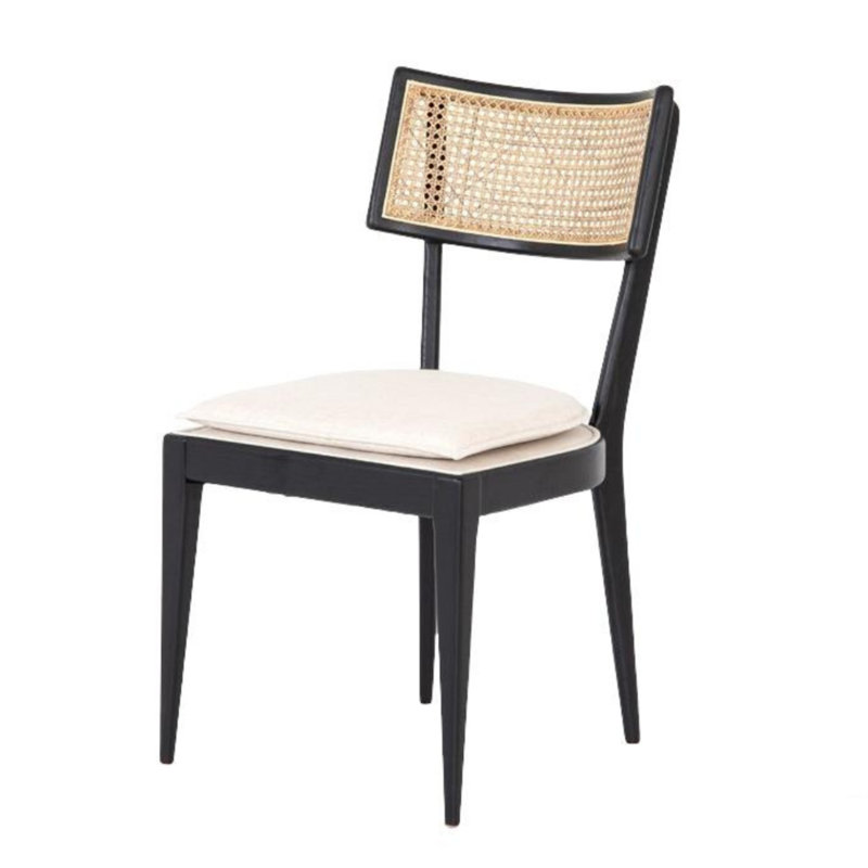 Chaise d'appoint en bois massif noir
