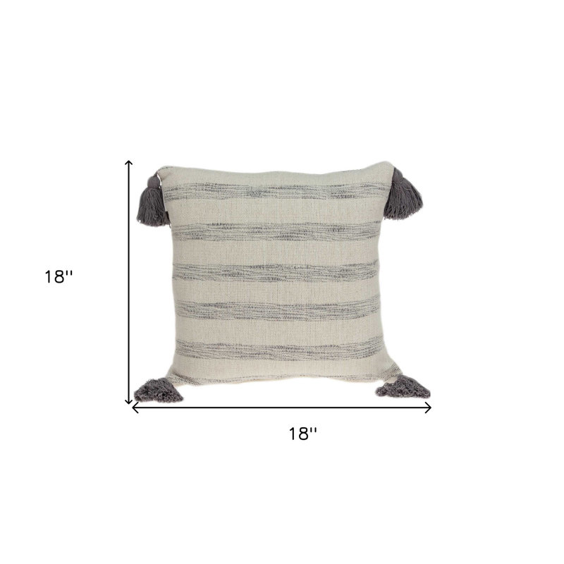 Coussin Seema, Polyester / Bourre en polyester, Gris clair