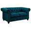 Causeuse contemporaine capitonnée de couleur bleu sarcelle à boutons capitonnés et capitonnée-1263660625