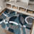 Mehul Abstract Machine Woven Area Rug in Blue/Ivory/Gray – Modern Abstract Design, Living Room, Bedroom, Dining Room, Durable Carpet-1835600152