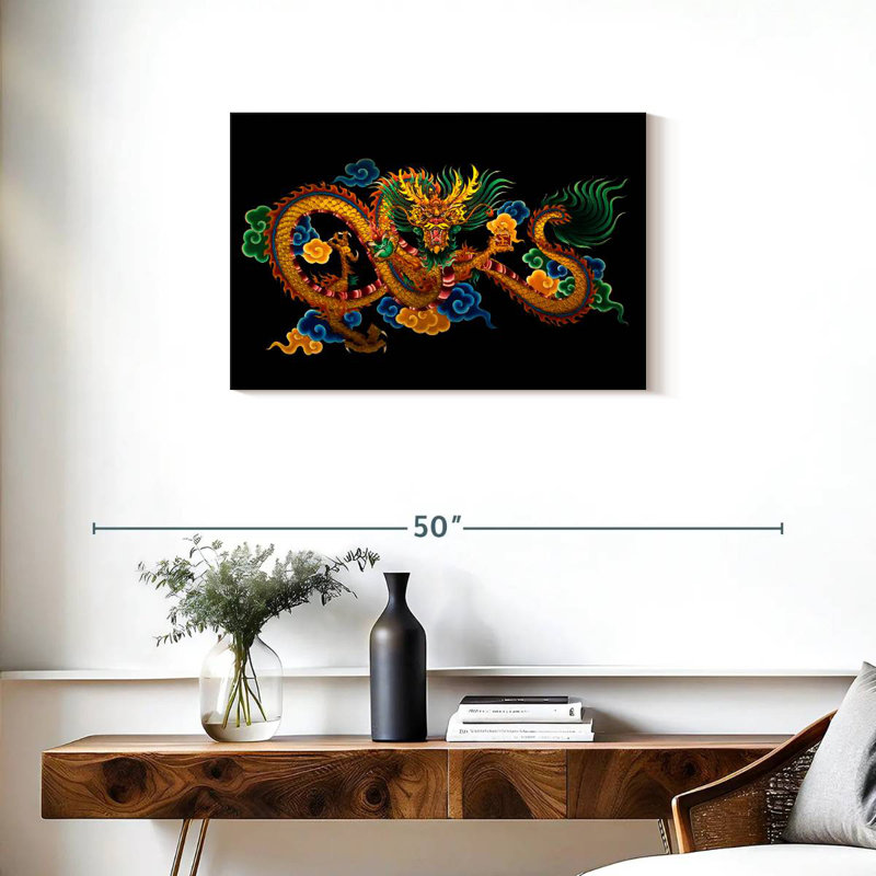 Peinture de dragon chinois Brampt, H 20 po x l 30 po