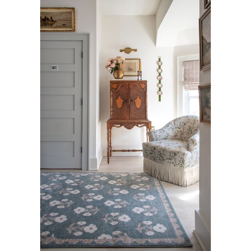 Jenni Yolo Home x Livabliss Louise Rug, Rectangle 9' x 7', Blue