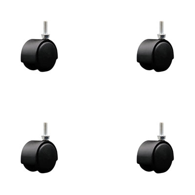 Ensemble de 4 roulettes en nylon noir 2 pouces