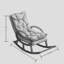 Chaise berçante moderne en bois massif rembourré-106437421