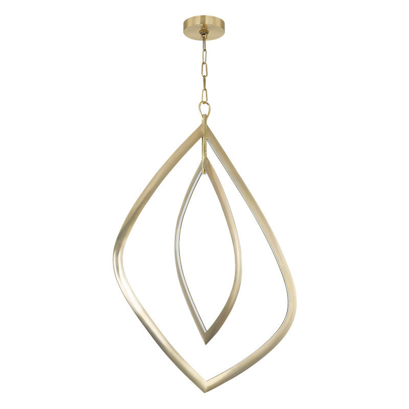 Lustre Arles en laiton rétro, H 45,25 po x l 29 po x P 29 po