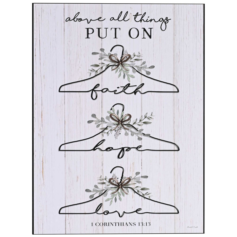 Plaque murale Faith Hope Love