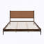 Très grand lit plateforme avec tête de lit en cuir végétalien tissé à la main, cadre de lit de style Mid-Century moderne-133228532