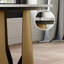 Table d'appoint ronde moderne 17,32 po, table de bout en pierre frittée moderne, base en métal, blanc et doré-1891727459