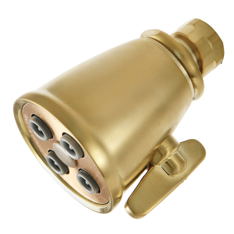 Kingston Brass Shower Scape 2-5/16-Inch Round Adjustable Jet Spray Brass Shower Head, Brushed Brass