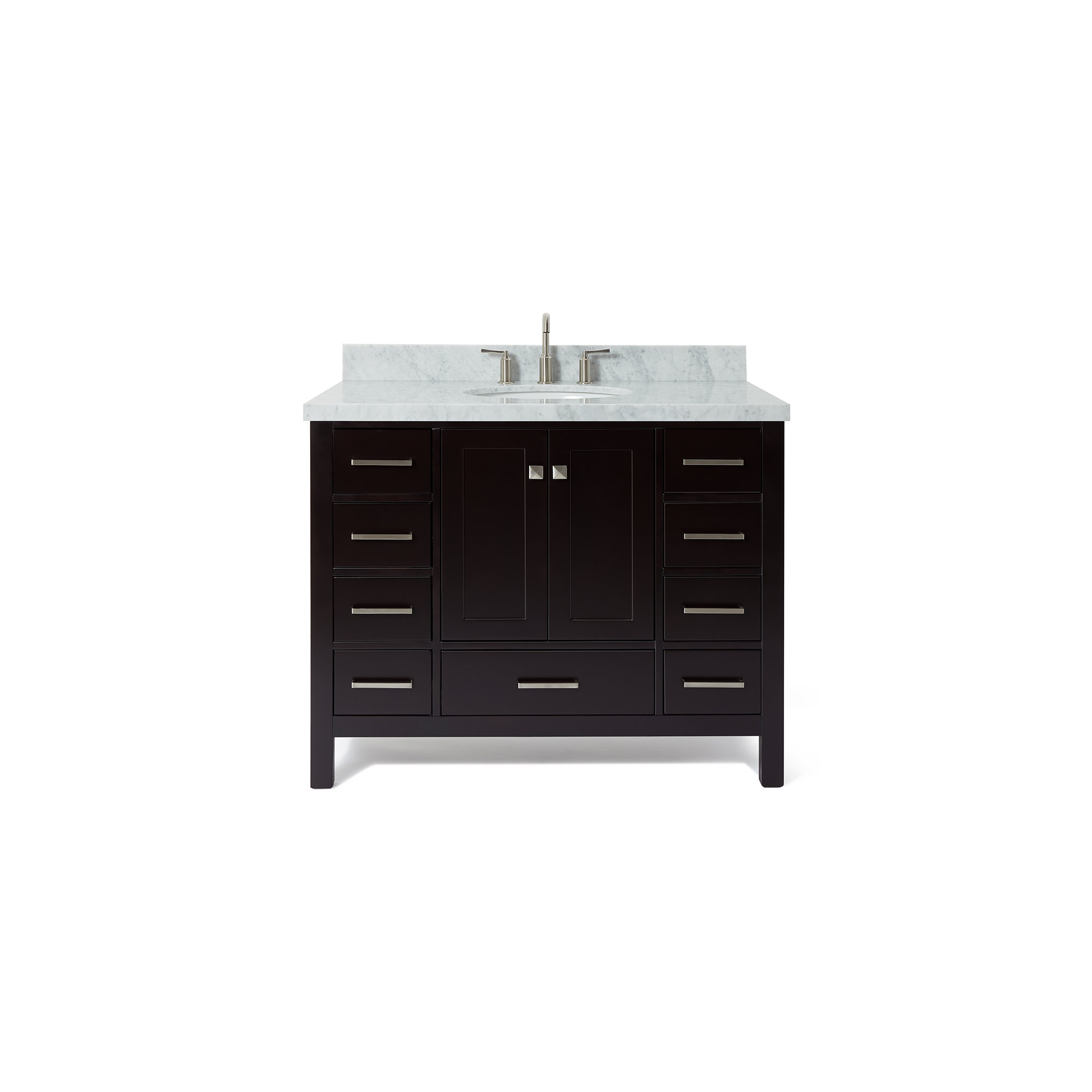 Cambridge 43'' Single Bathroom Vanity, Espresso, Brushed Nickel