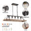 Luminaire suspendu 34 po grain de bois noir et noyer
