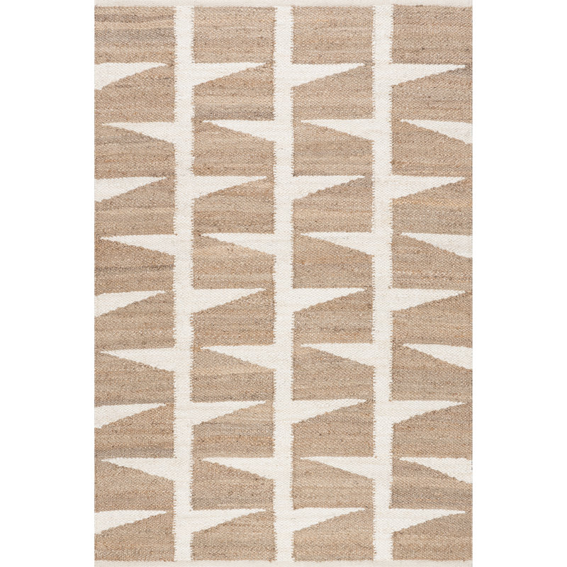 Esti Geometric Jute Area Rug, Rectangle 4' x 6'4"