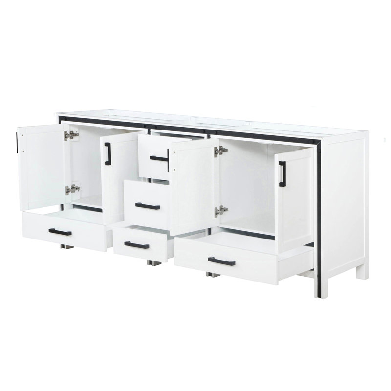 80 In. White Bath Vanity - Soft Close, Adequate Cabinet & Storage Space Unit Copious, White, 81"