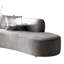 Canapé Jeff avec 2 coussins demi-lune incurvés, velours gris, 91 po-128860578