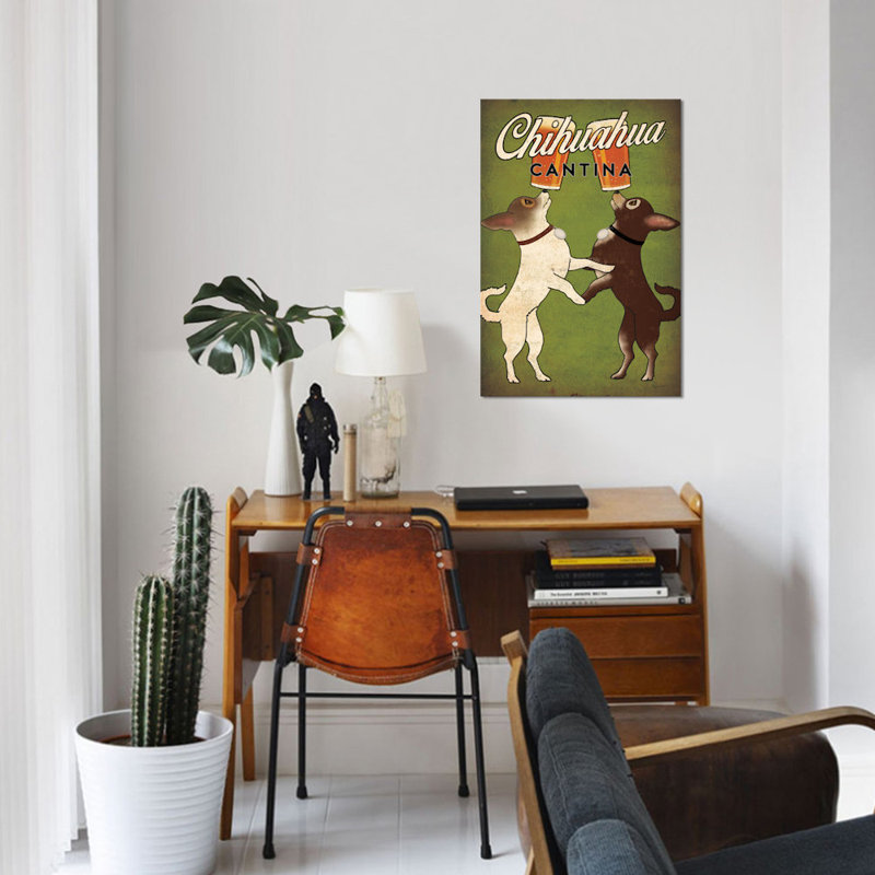 «Chihuahua Cantina», impression sur toile tendue, H 12 po x l 8 po x P 0,75 po, Toile tendue, Pas de tapis